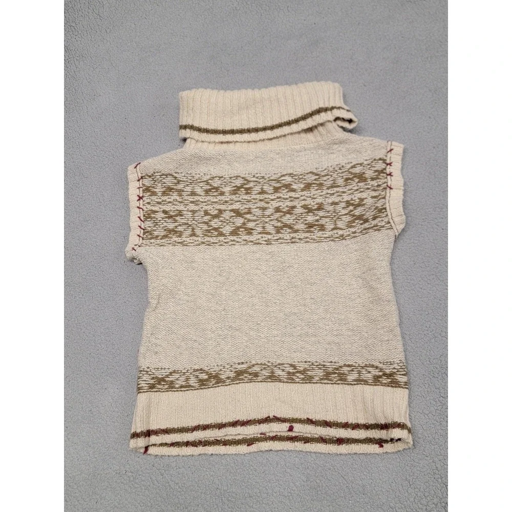 Free People Sweater Womens Medium Snow Drift‎ Fair Isle Cowl Neck Top Sleeveless